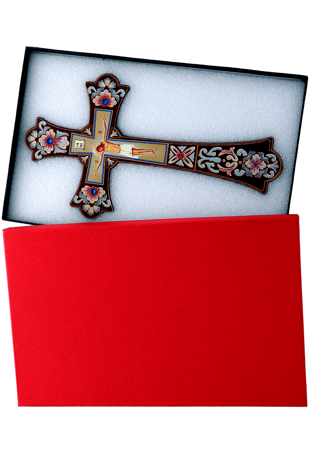 Intricate Wood Crucifix Carving - Orthodox Church & Home Ornament (12 in)