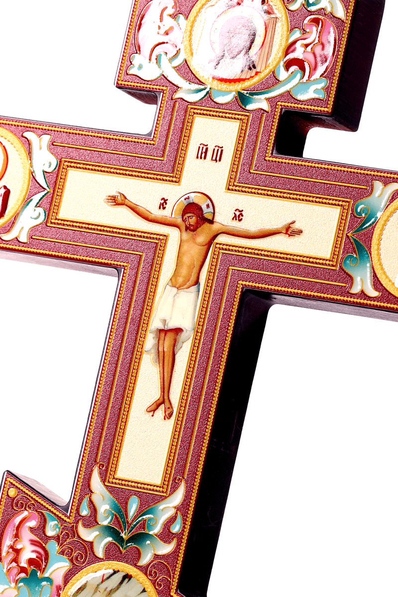 Rustic Wood Carved Crucifix - Orthodox Religious Home & Church Art (12 in)