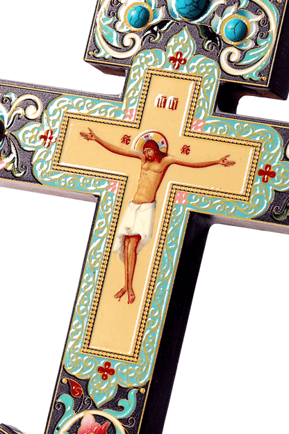 Wood Carved Crucifix - Religious Home Accent & Church Supply (12 in)