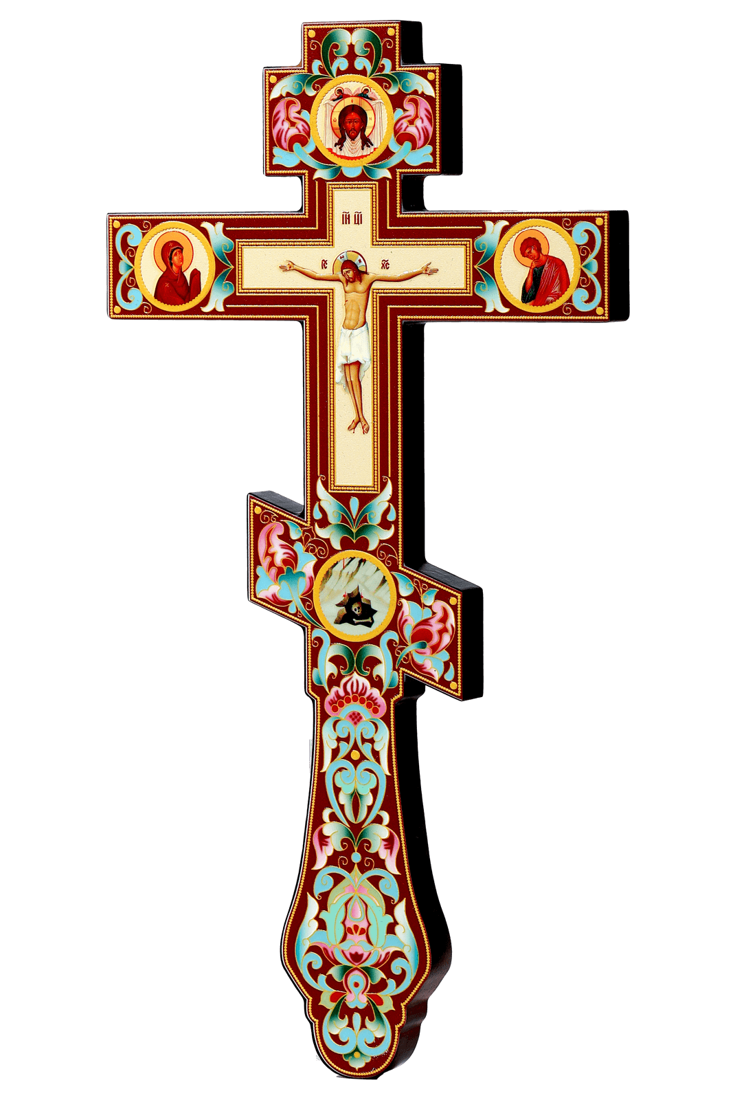 Rustic Wood Carved Crucifix - Orthodox Religious Home & Church Art (12 in)