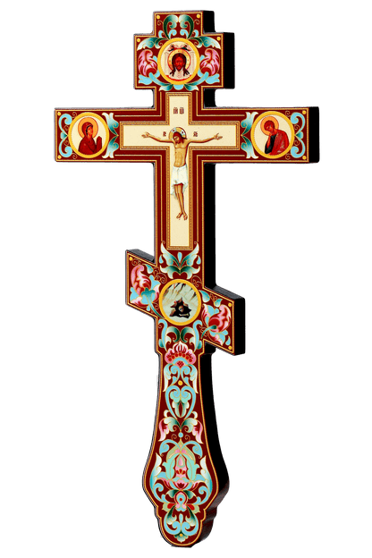 Rustic Wood Carved Crucifix - Orthodox Religious Home & Church Art (12 in)