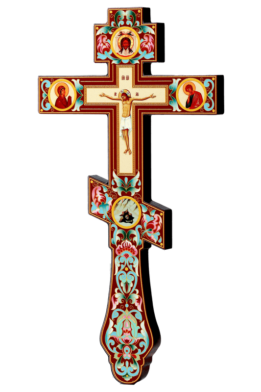 Rustic Wood Carved Crucifix - Orthodox Religious Home & Church Art (12 in)