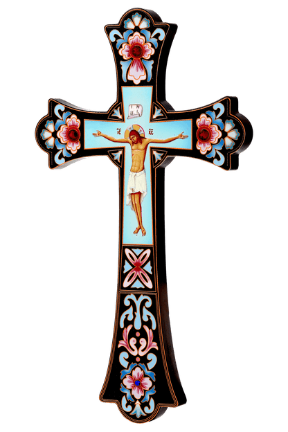 Unique Wooden Cross Sculpture - Christian Home & Church Decoration (12 in)