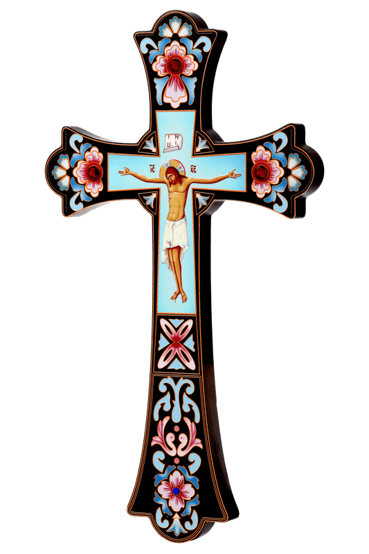 Unique Wooden Cross Sculpture - Christian Home & Church Decoration (12 in)