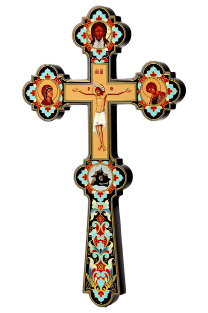 Natural Wood Cross Wall Art - Religious Ornament for Home & Church (12 in)