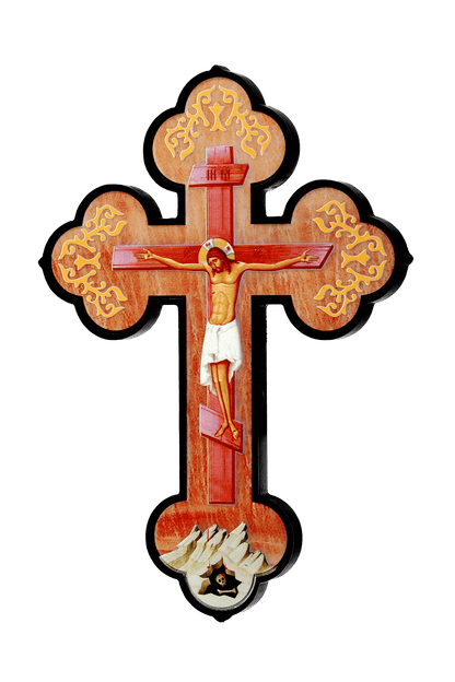 Elegant Handmade Wooden Cross - Christian & Orthodox Church Supply (12 in)