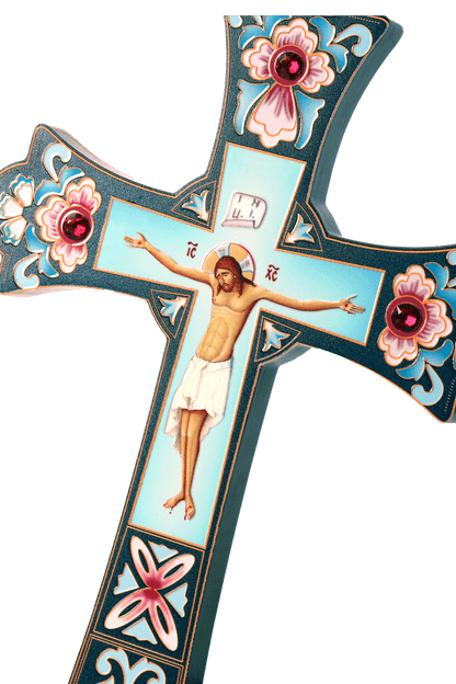 Unique Wooden Cross Sculpture - Christian Home & Church Decoration (12 in)