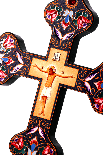 Solid Wood Cross Wall Hanging - Christian Decor for Home & Church (12 in)